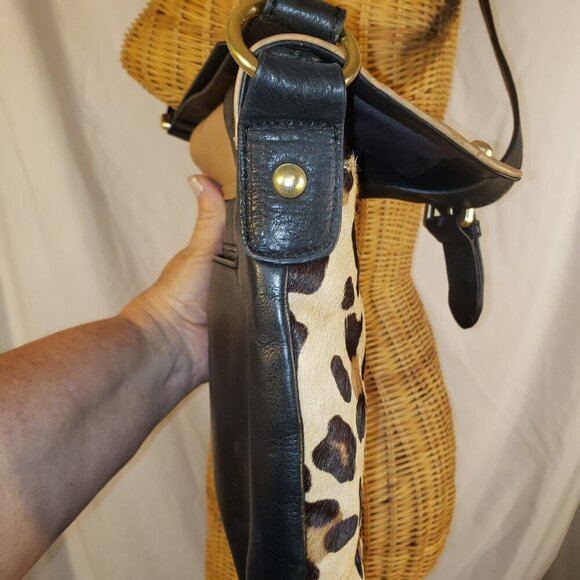 Vintage Via Neroli Leopard Print & Leather Crossbody Handbag - Picture 6 of 15